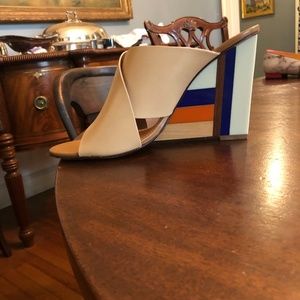 Tory Burch Color Block stacked wedge heel 10.5